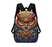 sinyumoney Sacs À Dos Pour Enfants Colorful Mystical Owl Artwork Sac D'école Imprimé En 3D, Sac Tendance, Sac De Voyage Pour L'école Ou Les Voyages 17inch