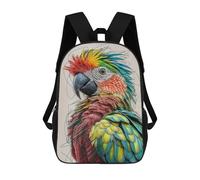 sinyumoney Sacs À Dos Pour Enfants Colorful Parrot Portrait Sac D'école Imprimé En 3D Pour Enfants, Sac À Dos De Voyage Tendance Pour Écoliers 17inch