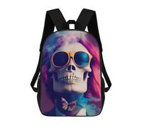 sinyumoney Sacs À Dos Pour Enfants Colorful Skull with Butterfly Sac D'école Imprimé En 3D Pour Enfants, Sac À Dos De Voyage Tendance Pour Écoliers 17inch