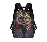 sinyumoney Sacs À Dos Pour Enfants Colorful Tiger Artwork Sac À Dos Scolaire, Cartable Pour Enfants, Sac De Voyage, Sac À Livres, Sac À Dos Imprimé En 3D Pour Garçons Et Filles 17inch