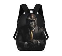 sinyumoney Sacs À Dos Pour Enfants Cool Gorilla Suit Sac D'école Imprimé En 3D Pour Enfants, Sac À Dos De Voyage Tendance Pour Écoliers 17inch