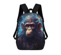 sinyumoney Sacs À Dos Pour Enfants Cosmic Starry Monkey Sac D'école Imprimé En 3D Pour Enfants, Sac À Dos De Voyage Tendance Pour Écoliers 17inch