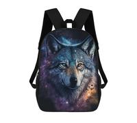 sinyumoney Sacs À Dos Pour Enfants Cosmic Wolf Portrait-2 Sac D'école Imprimé En 3D, Sac Tendance, Sac De Voyage Pour L'école Ou Les Voyages 17inch