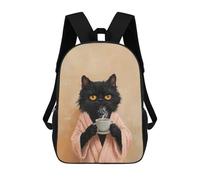 sinyumoney Sacs À Dos Pour Enfants Cozy Cat with Coffee Mug -1 Sac D'école Imprimé En 3D, Sac Tendance, Sac De Voyage Pour L'école Ou Les Voyages 17inch