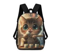 sinyumoney Sacs À Dos Pour Enfants Cute Cat Eating Sushi Sac D'école Imprimé En 3D Pour Enfants, Sac À Dos De Voyage Tendance Pour Écoliers 17inch