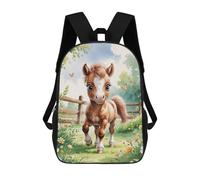 sinyumoney Sacs À Dos Pour Enfants Cute Foal in Meadow Watercolor Sac D'école Imprimé En 3D Pour Enfants, Sac À Dos De Voyage Tendance Pour Écoliers 17inch
