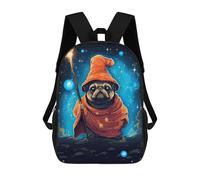 sinyumoney Sacs À Dos Pour Enfants Cute Pug Wizard Pixel Art Sac D'école Imprimé En 3D Pour Enfants, Sac À Dos De Voyage Tendance Pour Écoliers 17inch