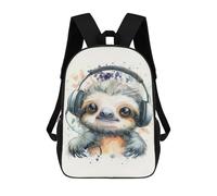 sinyumoney Sacs À Dos Pour Enfants Cute Sloth with Headphones Sac D'école Imprimé En 3D, Sac Tendance, Sac De Voyage Pour L'école Ou Les Voyages 17inch