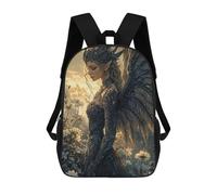 sinyumoney Sacs À Dos Pour Enfants Dark Angel in Bloom Sac D'école Imprimé En 3D Pour Enfants, Sac À Dos De Voyage Tendance Pour Écoliers 17inch
