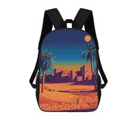 sinyumoney Sacs À Dos Pour Enfants Desert Oasis Night Scene Illustration Sac D'école Imprimé En 3D Pour Enfants, Sac À Dos De Voyage Tendance Pour Écoliers 17inch
