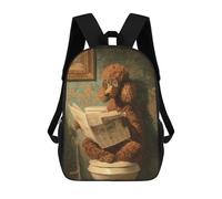 sinyumoney Sacs À Dos Pour Enfants Dog Reading Newspaper on Toilet Sac D'école Imprimé En 3D, Sac Tendance, Sac De Voyage Pour L'école Ou Les Voyages 17inch
