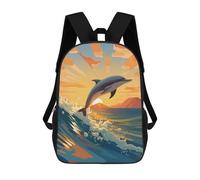 sinyumoney Sacs À Dos Pour Enfants Dolphin Leaping at Sunset Sac À Dos Scolaire, Cartable Pour Enfants, Sac De Voyage, Sac À Livres, Sac À Dos Imprimé En 3D Pour Garçons Et Filles 17inch