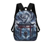 sinyumoney Sacs À Dos Pour Enfants Dragon And Soldier Torii Sac D'école Sac À Dos Garçon Sac De Voyage Sac D'écolier Sac À Livres Et Fournitures Scolaires Sacs D'école 17inch