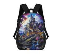 sinyumoney Sacs À Dos Pour Enfants Enchanted Castle in Fantasy Forest Sac À Dos Scolaire, Cartable Pour Enfants, Sac De Voyage, Sac À Livres, Sac À Dos Imprimé En 3D Pour Garçons Et Filles 17inch