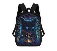 sinyumoney Sacs À Dos Pour Enfants Enchanted Cat with Lantern Sac À Dos Scolaire, Cartable Pour Enfants, Sac De Voyage, Sac À Livres, Sac À Dos Imprimé En 3D Pour Garçons Et Filles 17inch