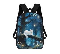 sinyumoney Sacs À Dos Pour Enfants Enchanted Forest Cat Lanterns Sac À Dos Scolaire, Cartable Pour Enfants, Sac De Voyage, Sac À Livres, Sac À Dos Imprimé En 3D Pour Garçons Et Filles 17inch