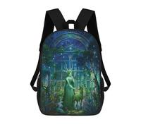 sinyumoney Sacs À Dos Pour Enfants Enchanted Garden with Mystic Figure Sac D'école Imprimé En 3D, Sac Tendance, Sac De Voyage Pour L'école Ou Les Voyages 17inch