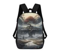 sinyumoney Sacs À Dos Pour Enfants Enchanted Tree in Misty Landscape Sac D'école Imprimé En 3D Pour Enfants, Sac À Dos De Voyage Tendance Pour Écoliers 17inch