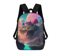 sinyumoney Sacs À Dos Pour Enfants Fantasy Island with House Sac D'école Imprimé En 3D Pour Enfants, Sac À Dos De Voyage Tendance Pour Écoliers 17inch
