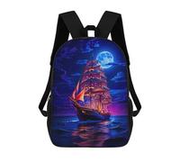 sinyumoney Sacs À Dos Pour Enfants Fantasy Pirate Ship Sac D'école Imprimé En 3D Pour Enfants, Sac À Dos De Voyage Tendance Pour Écoliers 17inch