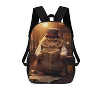 sinyumoney Sacs À Dos Pour Enfants Fat Cat Newspaper Top Hat Sac D'école Sac À Dos Garçon Sac De Voyage Sac D'écolier Sac À Livres Et Fournitures Scolaires Sacs D'école 17inch