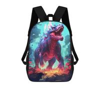 sinyumoney Sacs À Dos Pour Enfants Fiery Dinosaur in Mysterious Forest Sac D'école Imprimé En 3D Pour Enfants, Sac À Dos De Voyage Tendance Pour Écoliers 17inch