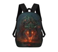 sinyumoney Sacs À Dos Pour Enfants Fiery Tiger in Dark Forest Sac D'école Imprimé En 3D, Sac Tendance, Sac De Voyage Pour L'école Ou Les Voyages 17inch