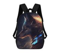 sinyumoney Sacs À Dos Pour Enfants Flame-Wolf Portrait Sac D'école Imprimé En 3D Pour Enfants, Sac À Dos De Voyage Tendance Pour Écoliers 17inch