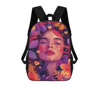 sinyumoney Sacs À Dos Pour Enfants Floral Fantasy Portrait -1 Sac À Dos Scolaire, Cartable Pour Enfants, Sac De Voyage, Sac À Livres, Sac À Dos Imprimé En 3D Pour Garçons Et Filles 17inch