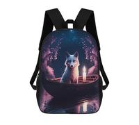 sinyumoney Sacs À Dos Pour Enfants Fox in A Boat with Candle Sac À Dos Scolaire, Cartable Pour Enfants, Sac De Voyage, Sac À Livres, Sac À Dos Imprimé En 3D Pour Garçons Et Filles 17inch