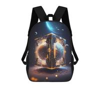 sinyumoney Sacs À Dos Pour Enfants Galactic Cube Cosmic Artistry Sac D'école Imprimé En 3D Pour Enfants, Sac À Dos De Voyage Tendance Pour Écoliers 17inch