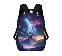 sinyumoney Sacs À Dos Pour Enfants Galactic Mountain Dreamscape Sac D'école Imprimé En 3D Pour Enfants, Sac À Dos De Voyage Tendance Pour Écoliers 17inch