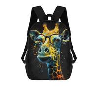 sinyumoney Sacs À Dos Pour Enfants Giraffe with Glasses Art Print-8 Sac D'école Imprimé En 3D, Sac Tendance, Sac De Voyage Pour L'école Ou Les Voyages 17inch