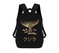 sinyumoney Sacs À Dos Pour Enfants Gold Whale Japanese 2 Sac D'école Imprimé En 3D Pour Enfants, Sac À Dos De Voyage Tendance Pour Écoliers 17inch