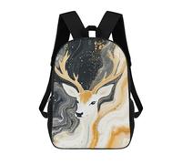 sinyumoney Sacs À Dos Pour Enfants Golden Deer Abstract Art-1 Sac D'école Imprimé En 3D, Sac Tendance, Sac De Voyage Pour L'école Ou Les Voyages 17inch