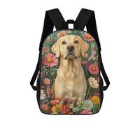 sinyumoney Sacs À Dos Pour Enfants Golden Retriever in Flowers Labrador Among Soft Florals Dog Wall Art Print Sac D'école Imprimé En 3D Pour Enfants, Sac À Dos De Voyage Tendance Pour Écoliers 17inch