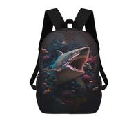 sinyumoney Sacs À Dos Pour Enfants Great White Shark in Coral Reef Sac D'école Imprimé En 3D Pour Enfants, Sac À Dos De Voyage Tendance Pour Écoliers 17inch