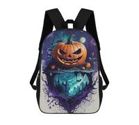 sinyumoney Sacs À Dos Pour Enfants Halloween Pumpkin & Castle Sac D'école Imprimé En 3D Pour Enfants, Sac À Dos De Voyage Tendance Pour Écoliers 17inch