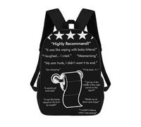 sinyumoney Sacs À Dos Pour Enfants Imprimés En 3D 5 STAR TOILET PAPER BLACK Sacs D'école Pour Enfants Garçons Et Filles, Sacs De Voyage, Sacs À Livres Pour L'école Ou Les Voyages 17inch
