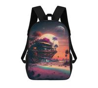 sinyumoney Sacs À Dos Pour Enfants Imprimés En 3D Alien Beachfront Oasis -1 Sacs D'école Pour Enfants Garçons Et Filles, Sacs De Voyage, Sacs À Livres Pour L'école Ou Les Voyages 17inch