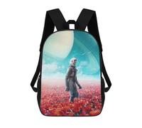 sinyumoney Sacs À Dos Pour Enfants Imprimés En 3D Alien in A Poppy Field Sacs D'école Pour Enfants Garçons Et Filles, Sacs De Voyage, Sacs À Livres Pour L'école Ou Les Voyages 17inch