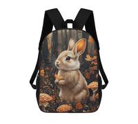 sinyumoney Sacs À Dos Pour Enfants Imprimés En 3D Autumnal Rabbit with Mushrooms Sacs D'école Pour Enfants Garçons Et Filles, Sacs De Voyage, Sacs À Livres Pour L'école Ou Les Voyages 17inch