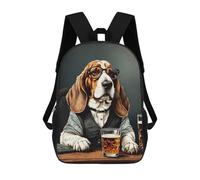 sinyumoney Sacs À Dos Pour Enfants Imprimés En 3D Basset Hound Beer Glass Sacs D'école Pour Enfants Garçons Et Filles, Sacs De Voyage, Sacs À Livres Pour L'école Ou Les Voyages 17inch