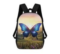 sinyumoney Sacs À Dos Pour Enfants Imprimés En 3D Beautiful Blue Butterfly Sacs D'école Pour Enfants Garçons Et Filles, Sacs De Voyage, Sacs À Livres Pour L'école Ou Les Voyages 17inch