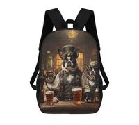 sinyumoney Sacs À Dos Pour Enfants Imprimés En 3D Boston Terrier Beer Dogs Sacs D'école Pour Enfants Garçons Et Filles, Sacs De Voyage, Sacs À Livres Pour L'école Ou Les Voyages 17inch