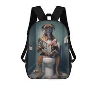 sinyumoney Sacs À Dos Pour Enfants Imprimés En 3D Boxer Dog on The Toilet Sacs D'école Pour Enfants Garçons Et Filles, Sacs De Voyage, Sacs À Livres Pour L'école Ou Les Voyages 17inch