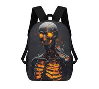 sinyumoney Sacs À Dos Pour Enfants Imprimés En 3D Burning Skeleton Sacs D'école Pour Enfants Garçons Et Filles, Sacs De Voyage, Sacs À Livres Pour L'école Ou Les Voyages 17inch