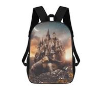 sinyumoney Sacs À Dos Pour Enfants Imprimés En 3D Castle on Turtle's Back Sacs D'école Pour Enfants Garçons Et Filles, Sacs De Voyage, Sacs À Livres Pour L'école Ou Les Voyages 17inch