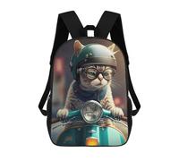 sinyumoney Sacs À Dos Pour Enfants Imprimés En 3D Cat on Scooter Adventure Sacs D'école Pour Enfants Garçons Et Filles, Sacs De Voyage, Sacs À Livres Pour L'école Ou Les Voyages 17inch