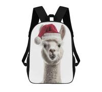 sinyumoney Sacs À Dos Pour Enfants Imprimés En 3D Christmas Alpaca with Santa Hat Sacs D'école Pour Enfants Garçons Et Filles, Sacs De Voyage, Sacs À Livres Pour L'école Ou Les Voyages 17inch